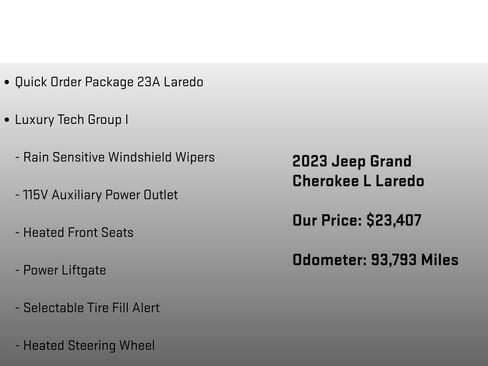 Used 2023 Jeep Grand Cherokee L Laredo w/ Luxury Tech Group I RWD image 6