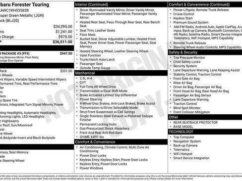 Used 2019 Subaru Forester Touring w/ Popular Package #3 image 6