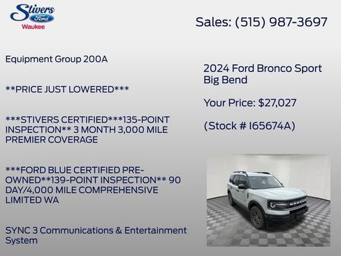 Used 2024 Ford Bronco Sport Big Bend AWD/4WD image 8