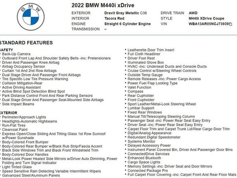 Used 2022 BMW 440i xDrive Coupe w/ Premium Package AWD/4WD image 14