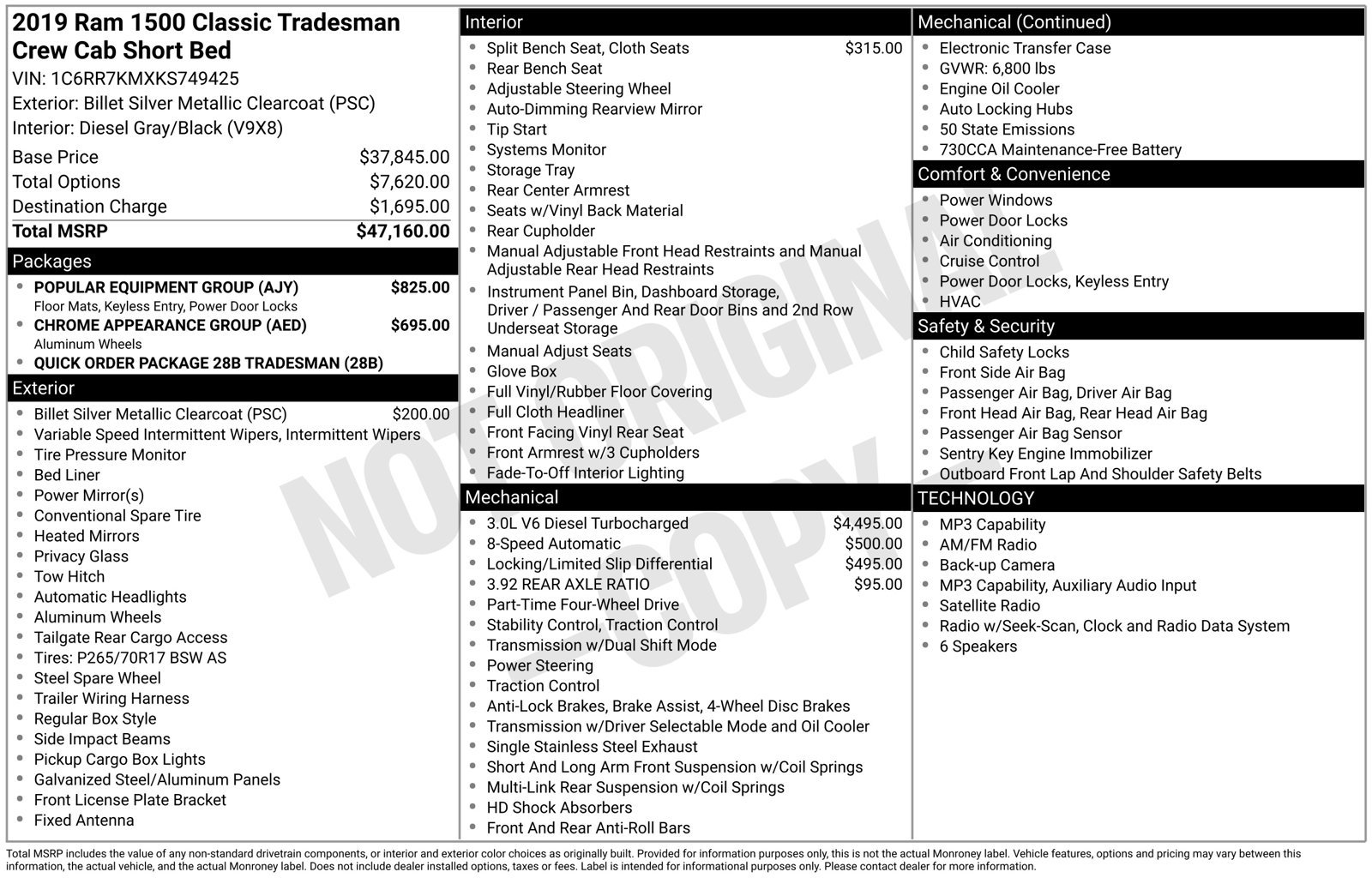 Used 2019 RAM 1500 Tradesman w/ Popular Equipment Group AWD/4WD image 8