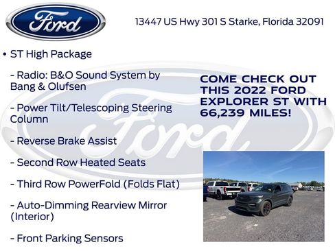 Certified 2022 Ford Explorer ST w/ Equipment Group 401A RWD image 21