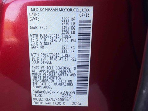 Used 2015 Nissan Frontier SV w/ SV Value Truck Package image 35