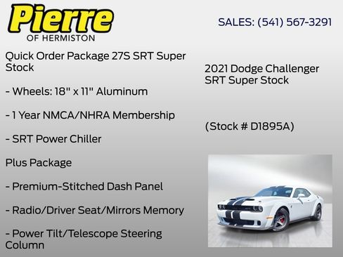 Used 2021 Dodge Challenger SRT Super Stock RWD image 12