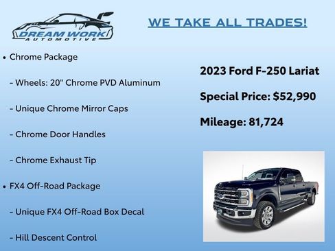 Used 2023 Ford F250 Lariat w/ Chrome Package image 2