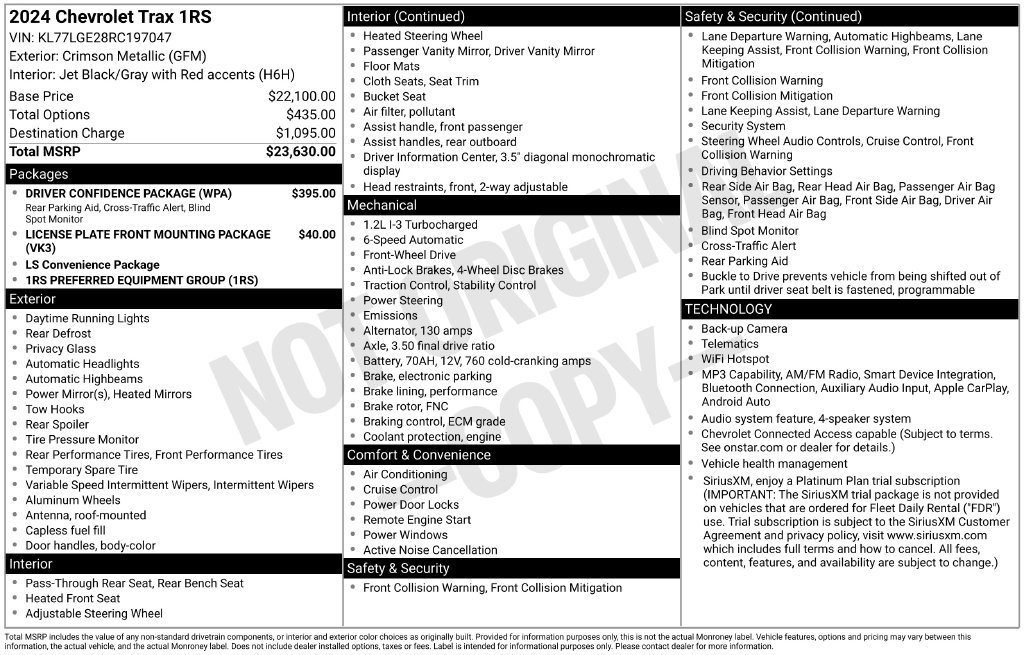 Certified 2024 Chevrolet Trax RS w/ Driver Confidence Package FWD image 5