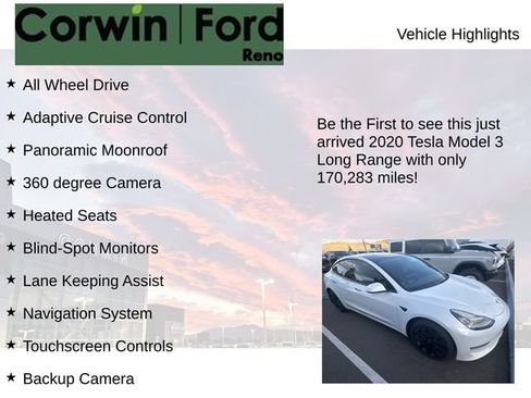 Used 2020 Tesla Model 3 Long Range AWD/4WD image 4
