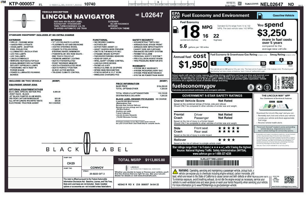 Used 2022 Lincoln Navigator Black Label AWD/4WD image 10