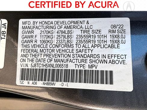 Certified 2022 Acura RDX w/ Technology Package image 42
