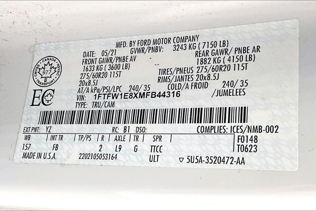 Used 2021 Ford F150 XLT w/ Equipment Group 302A High AWD/4WD image 20