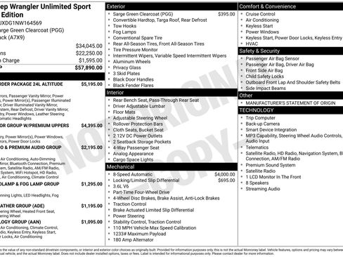 Used 2022 Jeep Wrangler Unlimited Sport AWD/4WD image 46