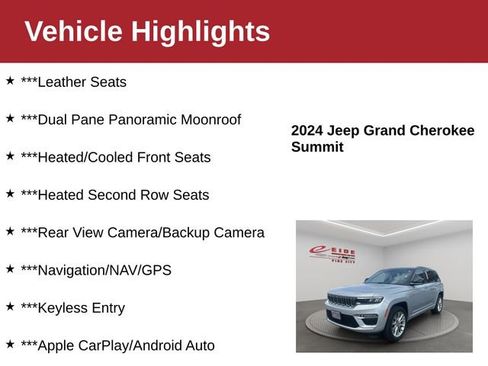 Used 2024 Jeep Grand Cherokee Summit w/ Advanced Protech Group IV AWD/4WD image 4