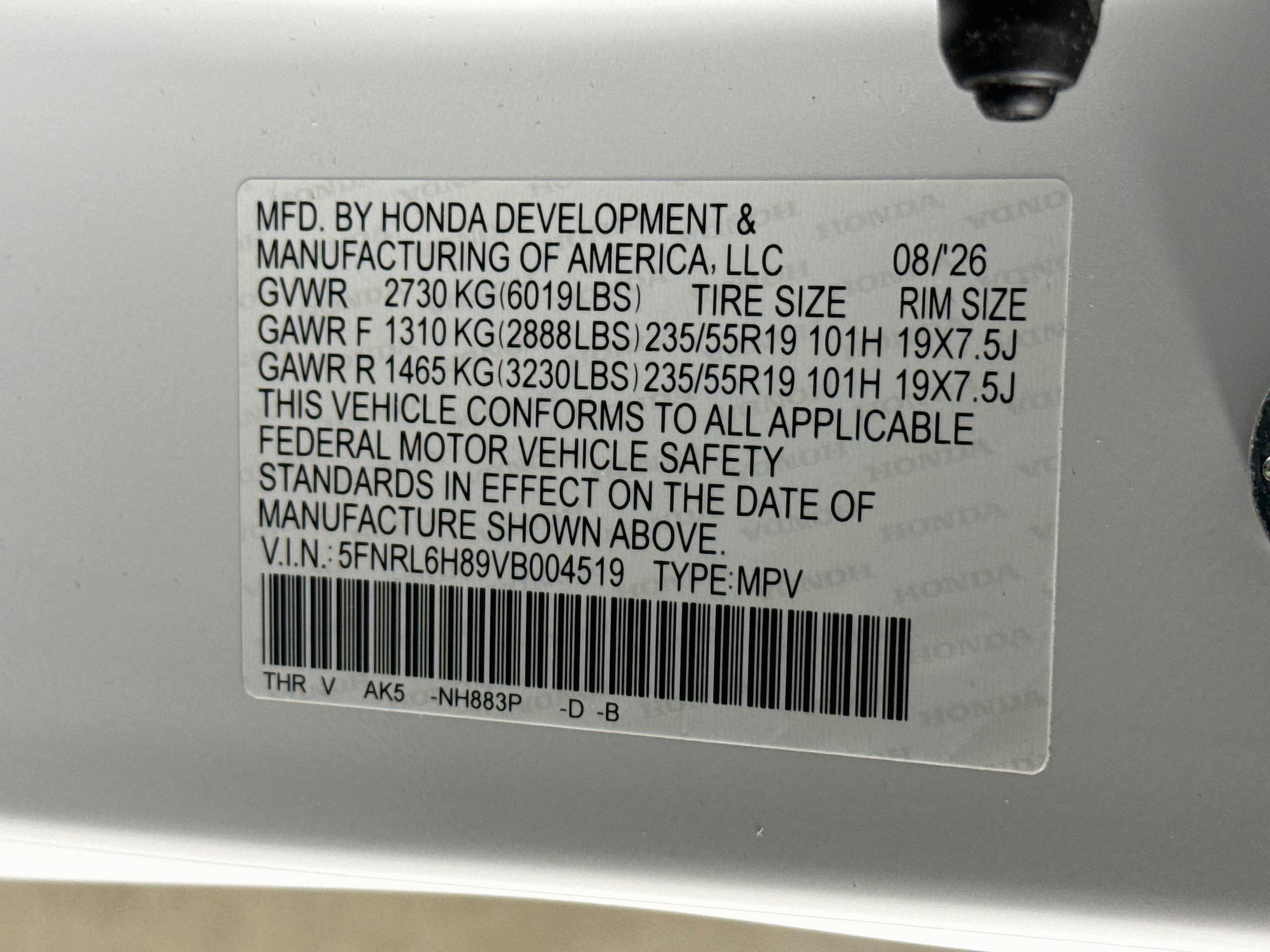New 2027 Honda Odyssey Touring image 42