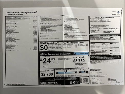 Used 2024 BMW X3 xDrive30i w/ Convenience Package image 30