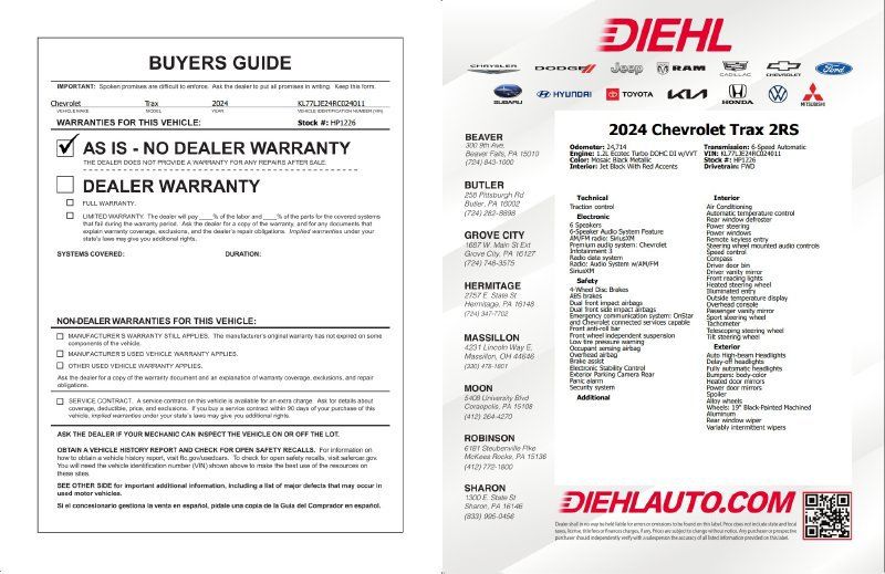 Certified 2024 Chevrolet Trax RS FWD image 37