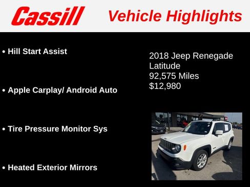 Used 2018 Jeep Renegade Latitude FWD image 3