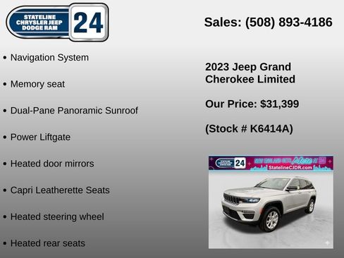 Certified 2023 Jeep Grand Cherokee Limited AWD/4WD image 6