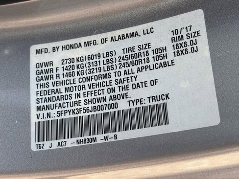 Certified 2018 Honda Ridgeline RTL image 22