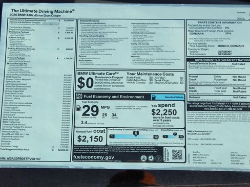 New 2026 BMW 430i xDrive w/ M Sport Package AWD/4WD image 2