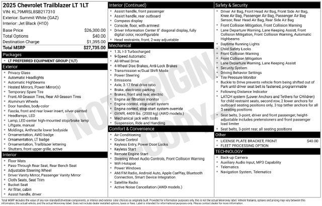 Used 2025 Chevrolet TrailBlazer LT AWD/4WD image 2