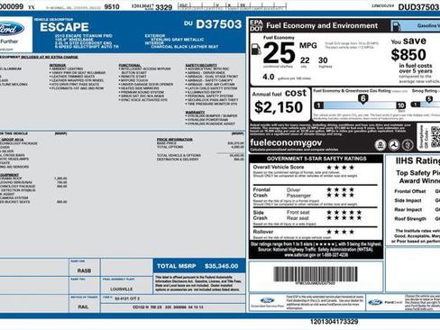 Used 2013 Ford Escape Titanium w/ Parking Technology Pkg FWD image 1