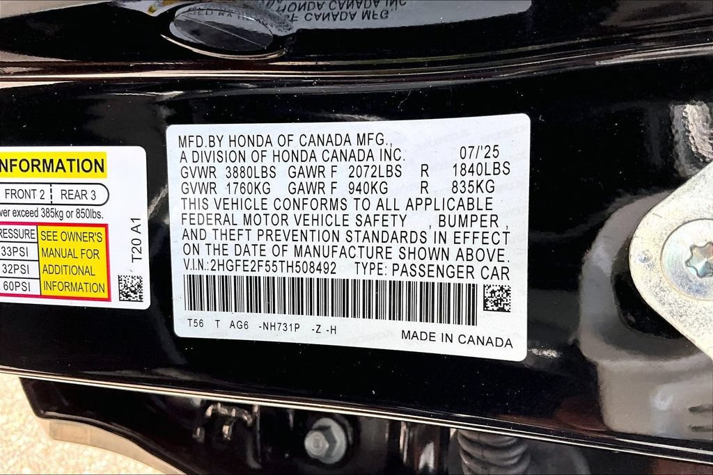 Certified 2026 Honda Civic Sport image 13