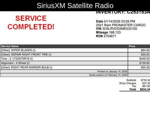 Used 2021 RAM ProMaster 2500 w/ Delivery Package 1 image 8