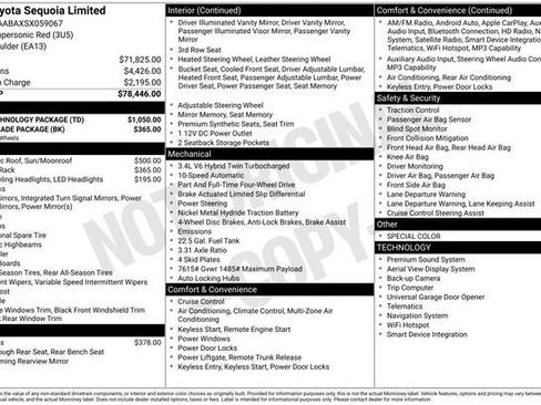 Certified 2025 Toyota Sequoia Limited w/ Tow Technology Package AWD/4WD image 36