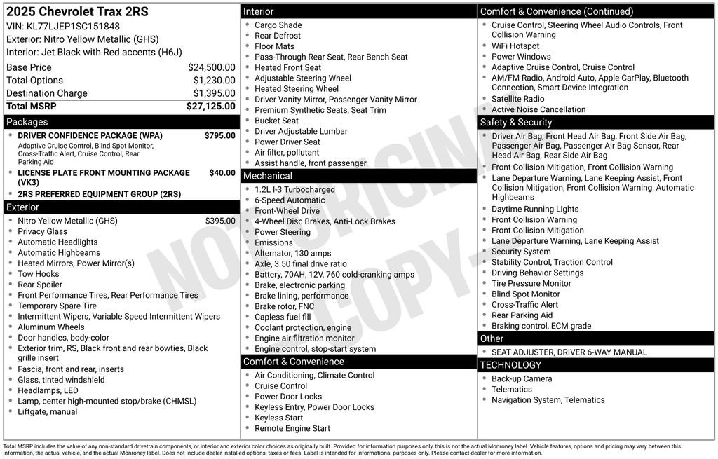Used 2025 Chevrolet Trax RS w/ Driver Confidence Package FWD image 6