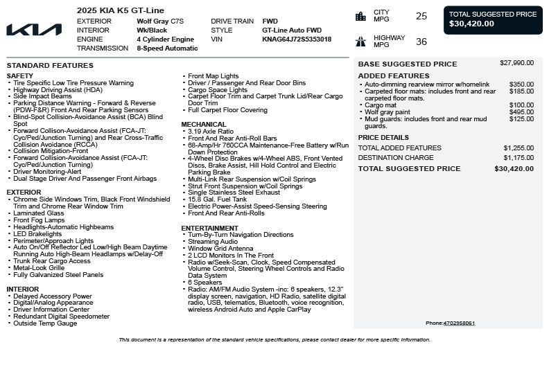 Used 2025 Kia K5 GT-Line FWD image 3