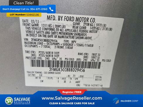 Used 2011 Ford Flex SEL w/ Rapid Spec Order Code FWD image 16
