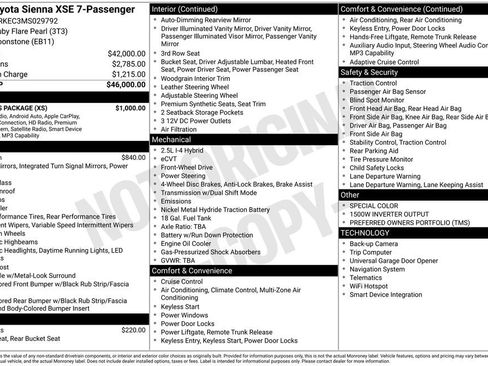 Used 2021 Toyota Sienna XSE w/ XSE Plus Package FWD image 7