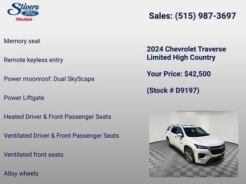 Used 2024 Chevrolet Traverse High Country AWD/4WD image 16