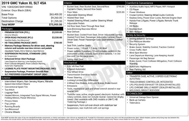 Used 2019 GMC Yukon XL SLT w/ Premium Edition AWD/4WD image 5