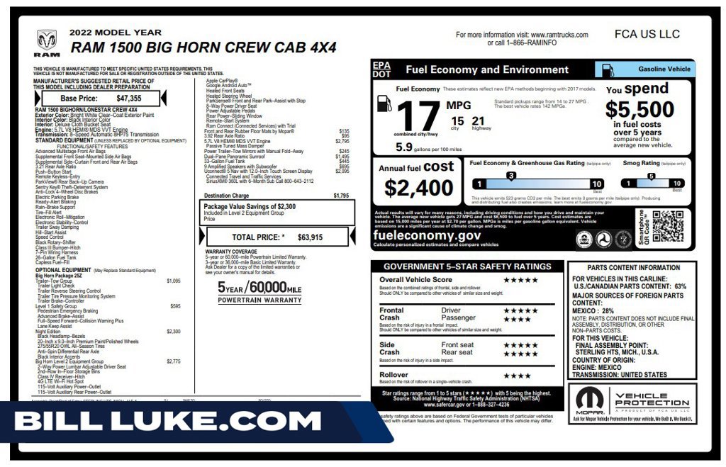 Used 2022 RAM 1500 Big Horn AWD/4WD image 1