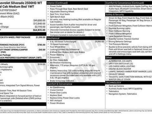 New 2025 Chevrolet Silverado 2500 W/T AWD/4WD image 14