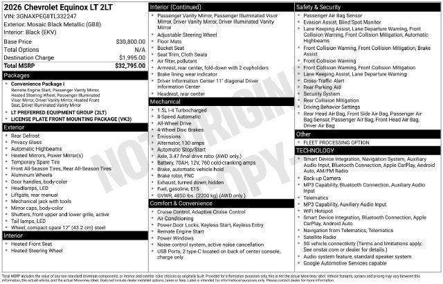 Used 2026 Chevrolet Equinox LT AWD/4WD image 19