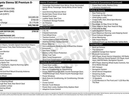 Used 2020 Toyota Sienna SE Premium w/ Nightshade Edition FWD image 9