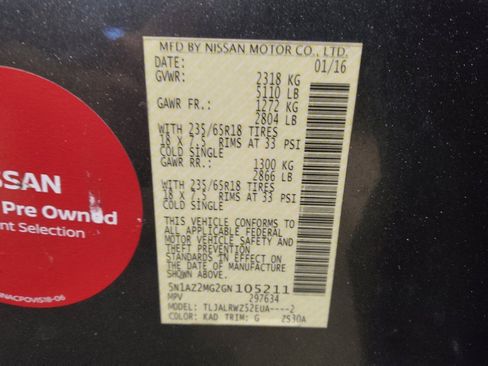 Used 2016 Nissan Murano SL w/ Cargo Package image 33