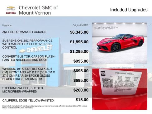 Used 2023 Chevrolet Corvette Stingray Premium Conv w/ Z51 Performance Package RWD image 6