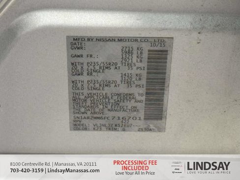 Used 2015 Nissan Pathfinder Platinum w/ Cargo Package AWD/4WD image 14