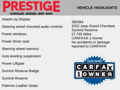 Used 2022 Jeep Grand Cherokee Summit AWD/4WD image 8