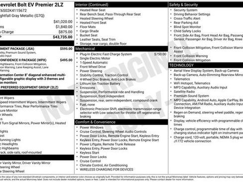 Used 2019 Chevrolet Bolt Premier w/ Infotainment Package FWD image 2