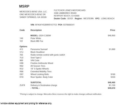 Certified 2024 Mercedes-Benz C 300 Sedan image 3