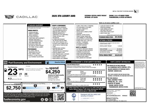Certified 2025 Cadillac XT6 Luxury AWD/4WD image 8