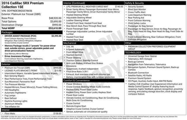 Used 2016 Cadillac SRX Premium w/ Driver Assist Package FWD image 31