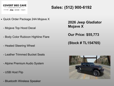New 2026 Jeep Gladiator Mojave AWD/4WD image 12