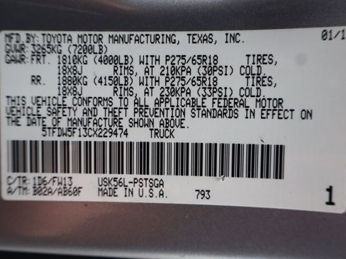 Used 2012 Toyota Tundra Grade 5.7L V8 image 48