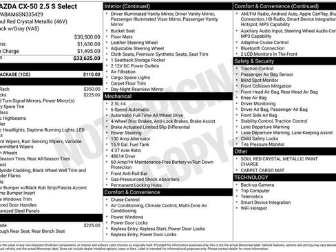 Used 2025 MAZDA CX-50 AWD 2.5 S w/ Cargo Package image 40