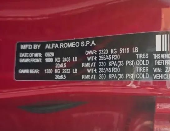 Used 2020 Alfa Romeo Stelvio Sport w/ Quick Order Package 22K Sport RWD image 57